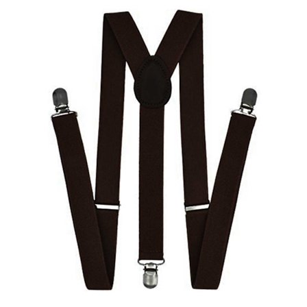 Stiliga Smala Bruna Hängslen med Klämmor 2,5cm