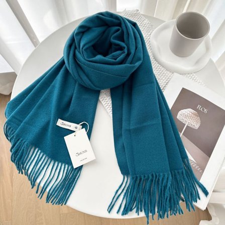 Enfärgad cashmere scarf sjal dam vinter exklusiv mångsidig 250g höst och vinter ny varm scarf
