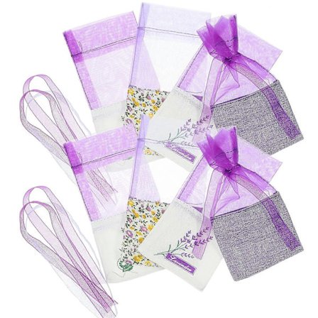 24 stk. blomsterprintede lavendelposer Tomme duftposer Poser til afslappende søvn (Gammel mørklilla, Ny mørklilla, Lyslilla blomster, D