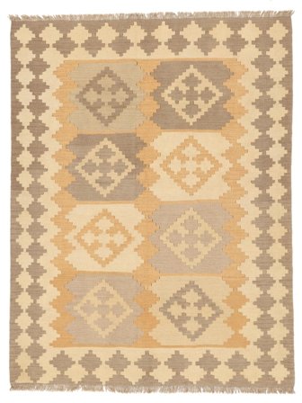 Handvävd Ljus Nomad Kelim 153X198 Ullmatta Orange/Brun Liten