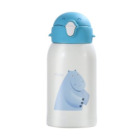 Barnens rostfria isolerade vattenflaska 550ml/18.5oz vakuumisolerad flaska med sugrör