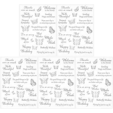 5 stk. sommerfugl klare stempler gennemsigtige DIY håndlavede fotoalbum dekoration tilbehør