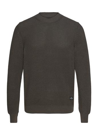 Tight Cotton Noah Knit Tops Knitwear Round Necks Khaki Green Mads Nørgaard
