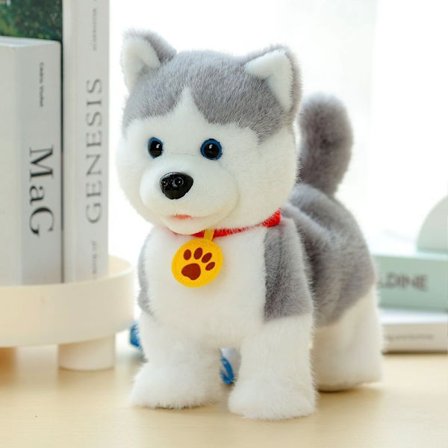 Husky Gående Gøende Hund til Børn Interaktiv Musikalsk Hvalpe Robot Gentager Hvad Du Siger, Realistisk Likkende Tunge Viftende Hale