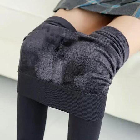 Sammet Fleece Fodrade Tights Dam Termostrumpbyxor för Kvinnor Vinterstrumpbyxor Polar Skin Svart Effekt Strumpbyxor Dam Termostrumpor