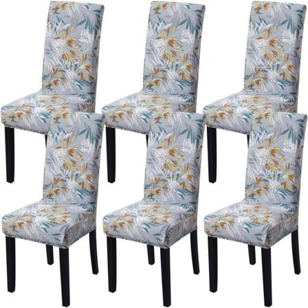 4-pak julehagestoltrekk, stretch, avtagbar vaskbar spisestue Leaf Pattern1 Leaf Pattern1 6