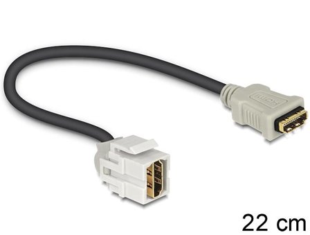 Delock Keystone Module HDMI female > HDMI female 250° with cable - HDMI-kabel - 22 cm