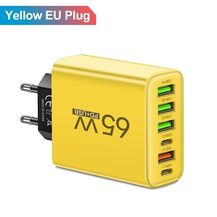 Ny Total 65W GaN USB Snabbladdare Typ C PD Kabel Snabbladdning Mobiltelefon Strömadapter för iPhone 16 Pro Xiaomi Samsung Huawei