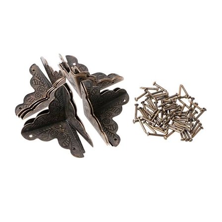 10 st Antik smyckeskrin hörnfot trä för case hörnskydd brons T