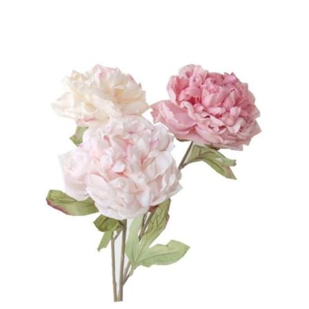 Amerikansk simulering torkad blomma rosa pion och vit pion vardagsrum falska blomma nät rött skytte rekvisita utrymme display design (kristall pulver 