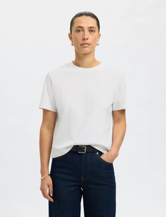 Selected Slfessential Ss Boxy Tee Noos - White - XL