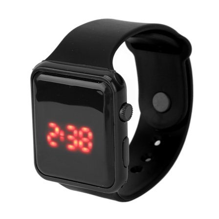 LED Digitalt Sportsur Firkantet Form Baggrundslys Design Børn Fritidsaktivitet Sort