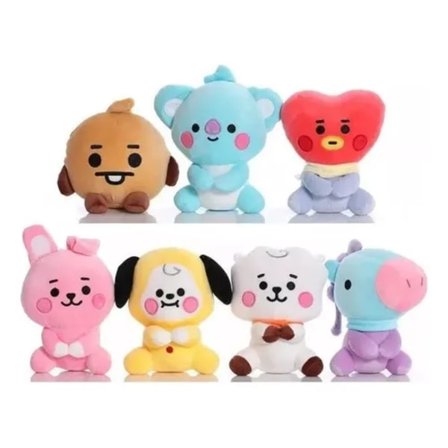 Kpop BTS Baby Kawaii Kosedyr Plysjleke BT21 Dukke Søt Sittende Dukkepute Barnegaver