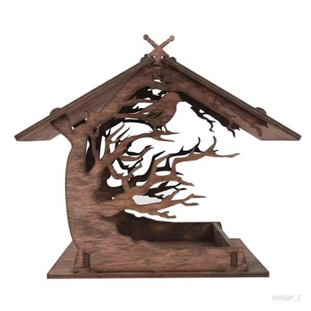 Håndlaget fuglemater i tre til uteplass