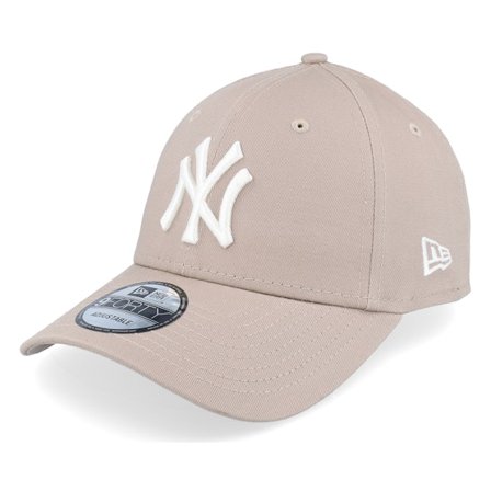 New Era - New York Yankees League Essential 9FORTY Stone/White Adjustable Adjustable Beige Cap - MLB @ Hatstore