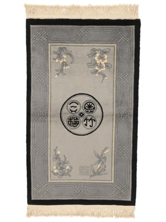 Hand Knotted China 90 Line Rug 91X152 Orange/Dark Yellow