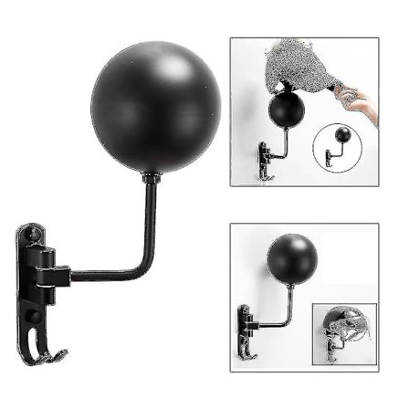 Hjelmholder i romaluminium, veggmontert krok for hatter