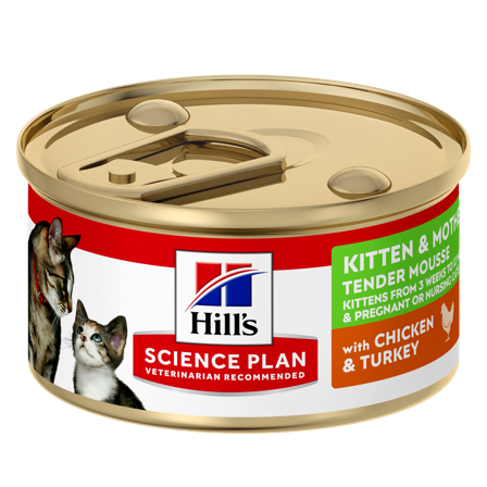 Hills Science Plan - Kitten Nutrition Mousse Chicken & Turkey Canned - Wet Cat Food 85 g x 24 - Katt - Kattefôr & kattemat - Våtfôr og våtmat - ZOO.no