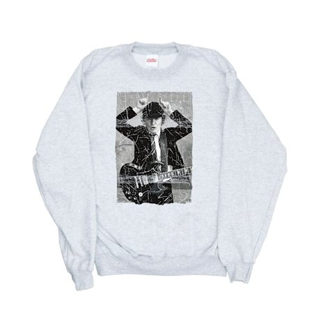 AC/DC Dam/Kvinnor Angus Young Distressed Foto Sweatshirt L H