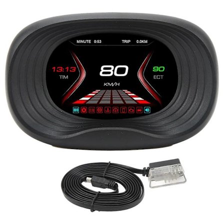 OBD HUD Digital Måler Temperatur Hastighed Kilometerstand Tryk Display Auto Diagnostisk Måler Overhastighed Spænding Dashboard Alarm Instrument 