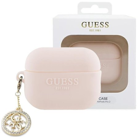 Guess 3D Rubber 4G Diamond Charm Deksel til AirPods Pro 2 - Rosa