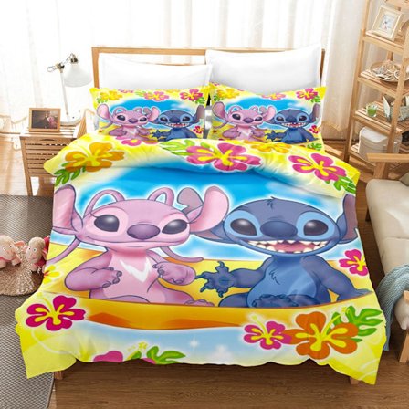 Tegneserieanimasjon Stitch-serie sengetøy dynetrekk tre deler