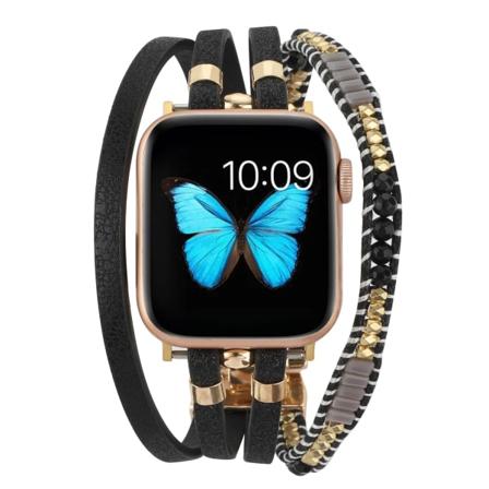 Smycken original stenrem För Apple Watch 9 8 7 45mm 41mm Ultra 49mm Metallersättningsband För iwatch6 5 4 SE 44mm 42mm 40mm Black 2 42mm 44mm 45mm 