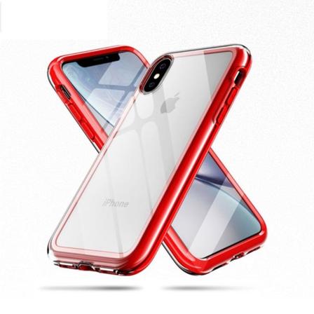 Stænktæt etui til iPhone Xs Max med anti-fingeraftryk - Rød Red