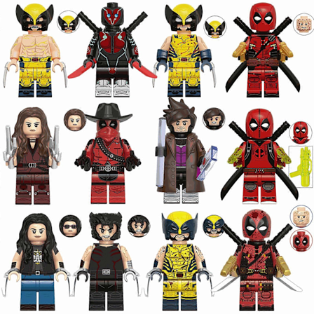 12 st Samlarobjekt Superhjälte Deadpool Minifigurer Wolverine Gambit Actionfigurer Byggklossar Leksaker[GKS]