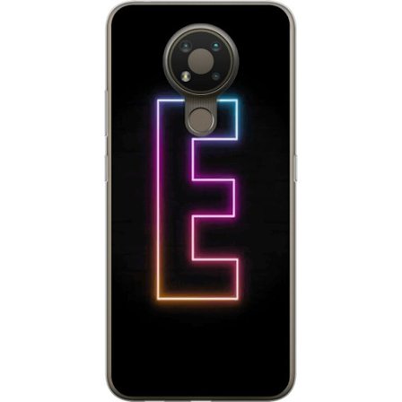 Kompatibel Mobilcover til Nokia Nokia 3.4 Minimalistisk neonbogstav E i lyse farver mod mørk baggrund i moderne og stilren design
