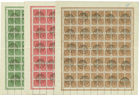 Slesvig - Samling af helark i 1 ark folder - Stemplet