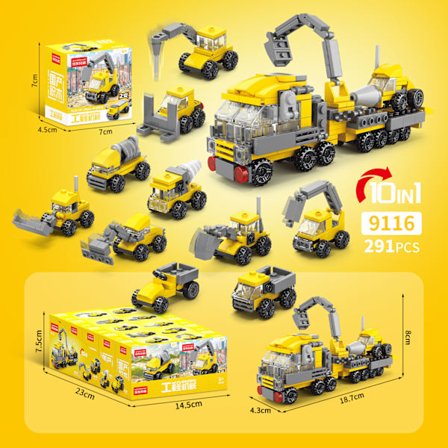 Legetøjsbil byggeklodser, et pædagogisk legetøj til børn.