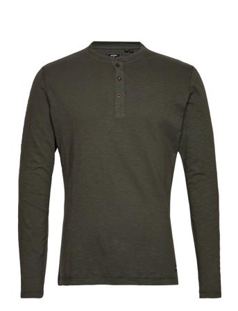 Vintage Od Slub L/S Grandad T-Langærmet Skjorte Khaki Green Superdry