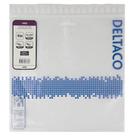 High Speed Flex HDMI-kaapeli, 4M, lukollinen, 4K UHD, musta