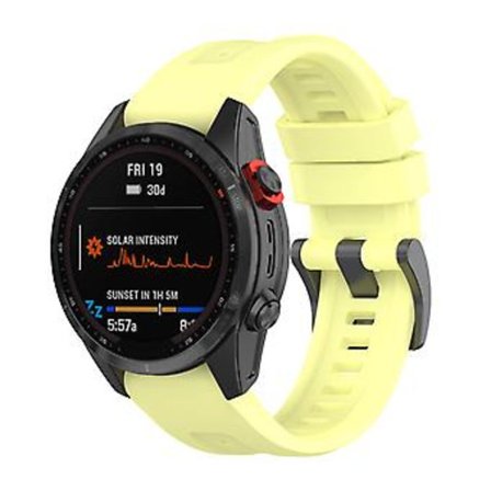 Silikoninen ranneke Garmin Fenix 7S:lle (Keltainen)