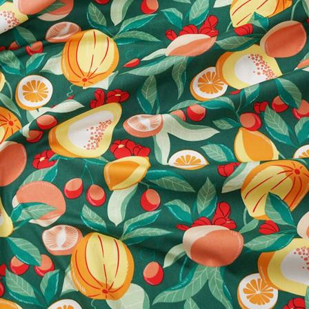 160x50cm Bomull Chino Frukt Ananas Jordgubb Persika Klänning Tyg, lakan Bordsduk Handgjort skaltyg Fruit plate Green 160x50cm