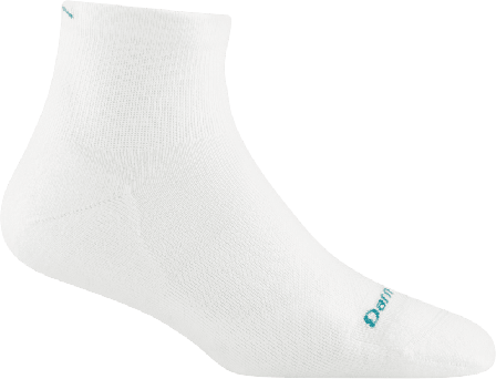 Darn Tough Women's Run 1/4 Ultra-Lightweight Cushion Running Sock Women workout socks White S