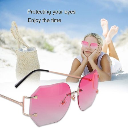 Solbriller for kvinner, ovalt kutt, metall, gulltråd