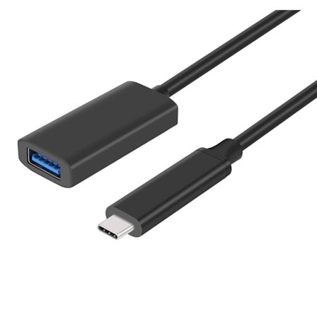 NÖRDIC aktiivinen 5m USB 3.2 Gen 2 SuperSpeed ​​10Gbps Jatkokaapeli USB-C uros USB-A naaras