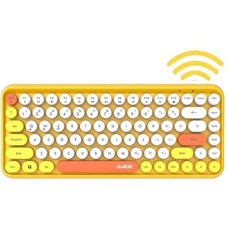 The Wireless Bluetooth Keyboard Is Mini Portable With 84 Keys, The Keyboard Is Compatible With Android, Windows, Pc, Tablet-dark, (308i-yellow)