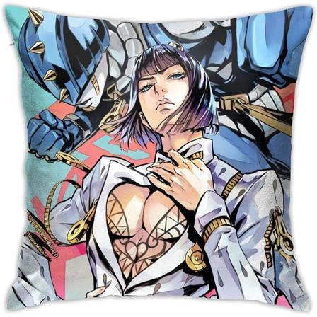 Jojo's Bizarre Adventure Animekudde Dubbelsidigt snyggt tryck Kuddfodral Mjukt örngott Sovrumssoffa Dekorativt cover 18"18" In