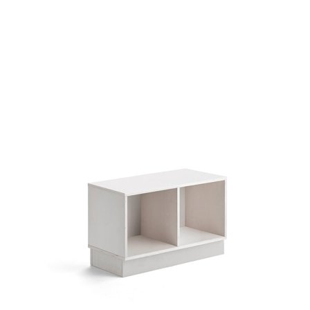 Förvaring RICO, 500x800x375 mm, 2 fack, sockel, vitpigmenterad