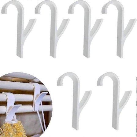 6 stk. badekrokholder, plast, oppvarmet håndklestativ, radiator kroker, rørformet badekrok