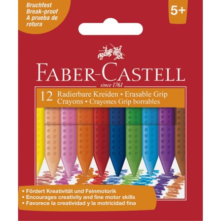 Faber-Castell Craies effaçables Lot de 12 (3 ans et +)