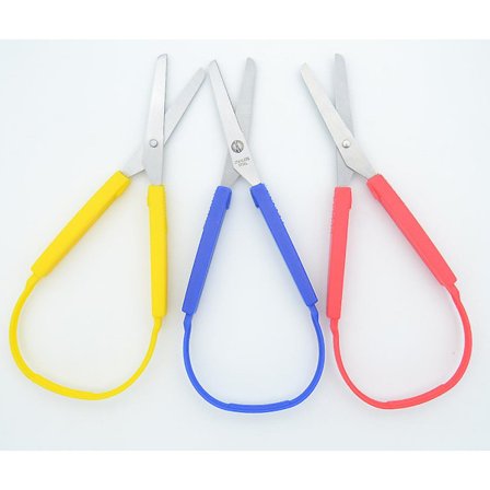 Upea Sakset Värikkäillä Kahvoilla Silmukka-kahva Itsestään Avautuvat Sakset Adaptiiviset Leikkaussakset Lapsille Ja Aikuisten (FMY)