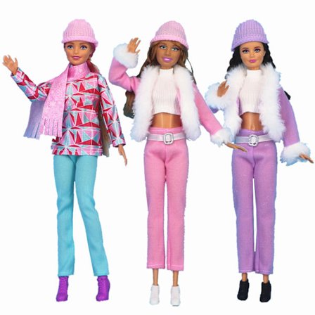 Barbie-muotiasu, 3 osaa, 3 nukken lisävarustetta, lapsille