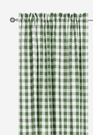 Cellbes of Sweden - Vevde, rutete gardinlengder 2-pack i grønn / hvit / rutete i størrelse 120 x 250 cm
