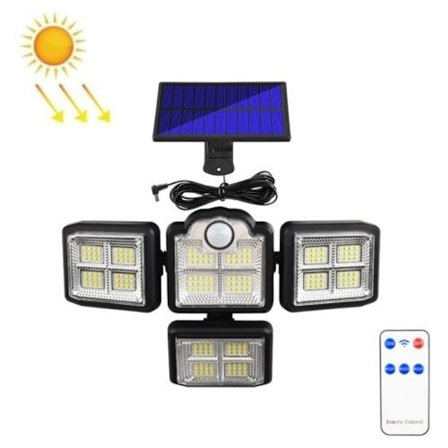 TG-TY085 solcellsdriven roterande lampa med fyra huvuden, intelligent fjärrkontroll, mänsklig kropp