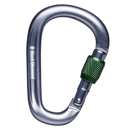 Black Diamond PEARLOCK SCREWGATE CARABINER Gray (1003)