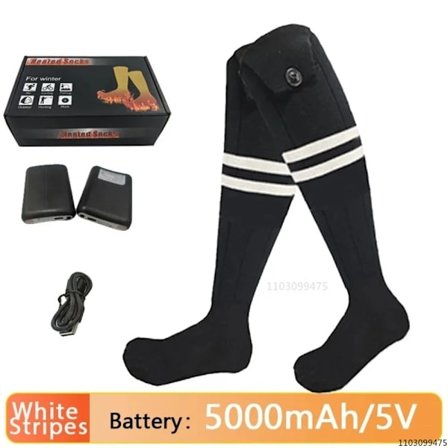 Nye opvarmede sokker 5000mah batteri elektriske opvarmede ski sokker vinter termiske opvarmede fodvarmer sport elektriske feber sokker